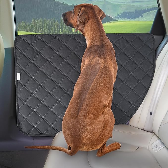ALLANSING Dog Car Door Protector – Anti-Scratch/Stain-Resistant, Window-Roll-Compatible, No Tint Damage, 2-Pack, Secure Fit for Car/SUV/Truck