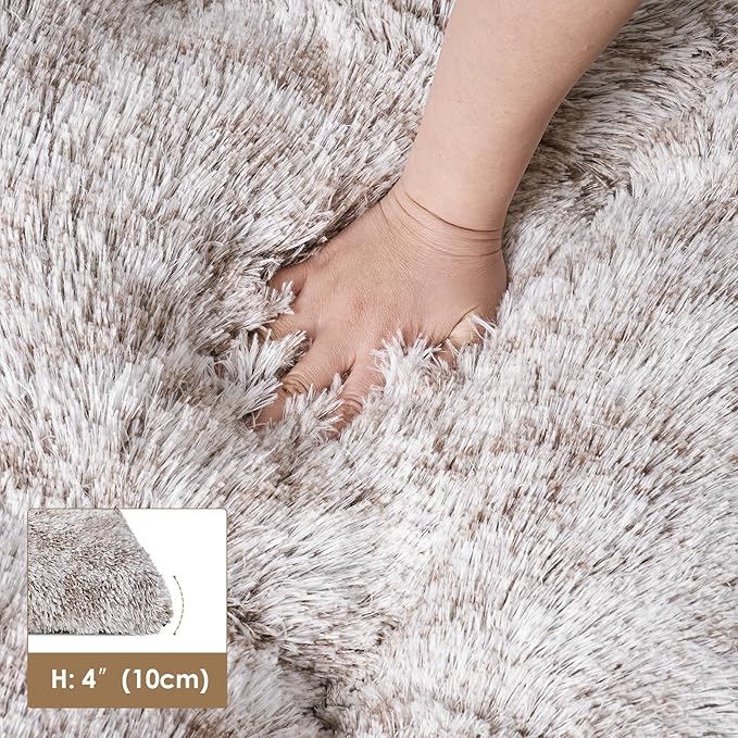 EHEYCIGA Fluffy XXL Dog Crate Pad, Plush Faux Fur Bed for Extra Large Dogs, Calming Anti Anxiety XXL Dog Bed, Washable Soft Warm Mat with Non-Slip Bottom, Brown