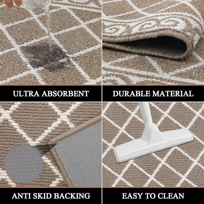 HEBE Indoor Door Mat 36”x59” Non Slip Front Door Welcome Mats Washable Shoe Mats Dirt Trapper for Entryway Low Profile Kitchen Carpet for Entrance Hallways Entrance Mat for Dogs