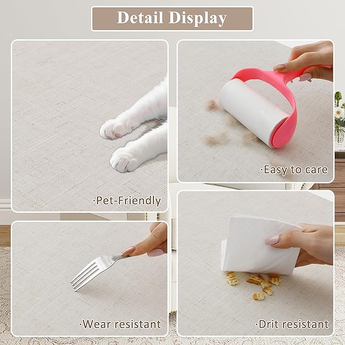 SPWIY Couch Arm Covers Linen Chair Arm Covers Stain Resistant & Anti-Scratch Furniture Protector for Sofa Recliner Armrest Cover for Pets, 2 Pcs, Cream, 20" W x 24" L
