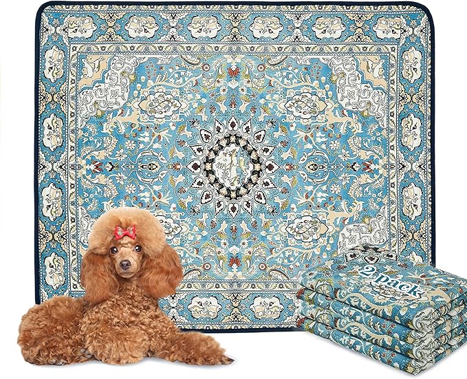 Qeils Washable Pee Pads for Dogs, 2 Pack Reusable Puppy Pads 36"x41" Super Absorbent Leakproof Dog Training Pads, Non-Slip Potty Pads for Floor, Crate, Couch, Whelping Pads Litter Mat Pet Supplies