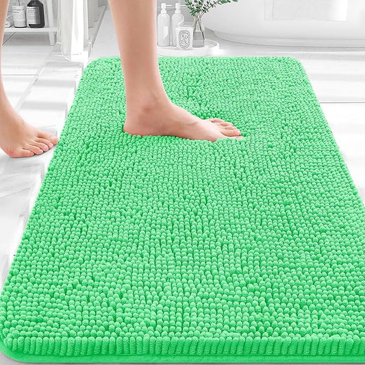 OLANLY Bathroom Rugs 36x24, Extra Soft Absorbent Chenille Bath Rugs, Rubber Backing Quick Dry, Machine Washable Bath Mats for Bathroom Floor, Tub and Shower, Home Decor Accessories, Mint Green