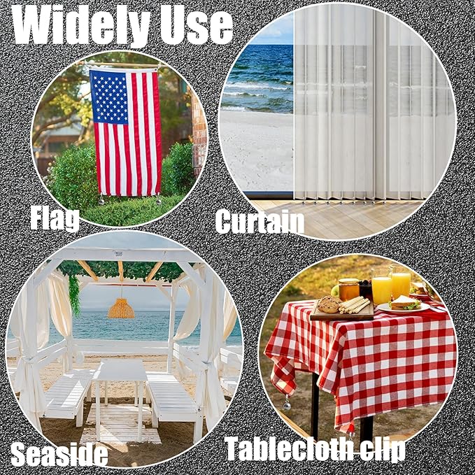 20 Pack Outdoor Curtain Weights, 6.3 oz Heavy Duty Curtain Weights Tablecloth Flag Weights Clips for Wind Pergola Patio Gazebo Cabana Outdoor Drapery