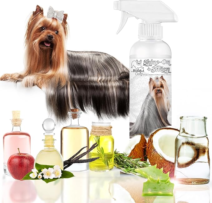 The Blissful Dog Shine-On + Sheen Coat Dog Spray, Easy-to-Use Conditioner, Sensitive Skin-Friendly Leave-in Conditioner, Detangler Spray, 16 oz.