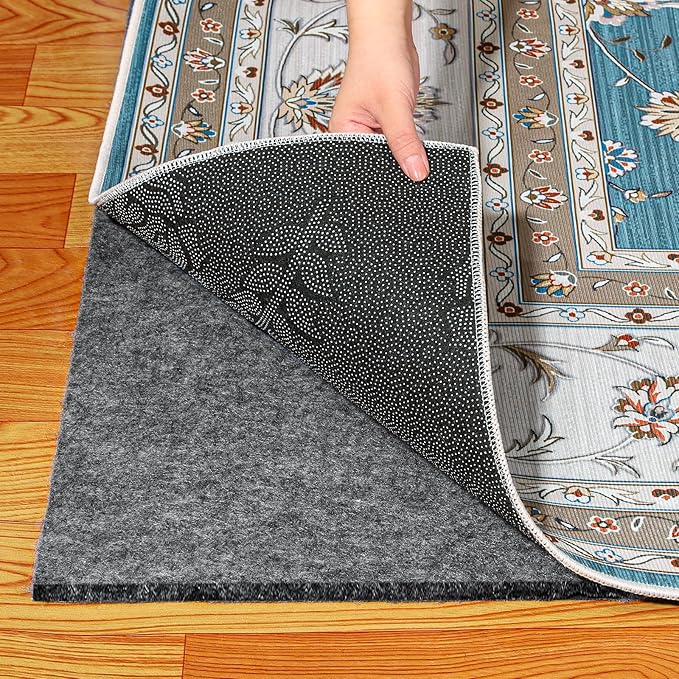 Waterproof Rug Pad, Thick 3x5 ft Under Area Rug Carpet Pad, Non Slip Felt Rug Pads for Hardwood Floors, Keep Carpets in Place Soft and Prevent Rug from Wrinkling or Buckling