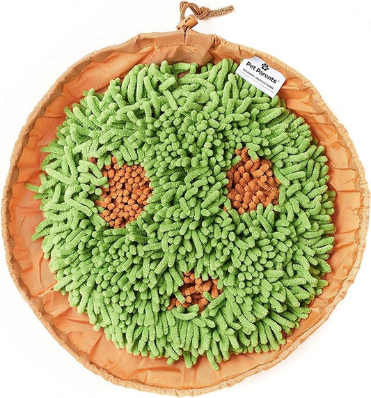Pet Parents Forager Slow Feeder Bowls with SoftSnout & Non-Slip Backing, Dog Puzzle Toys & Snuffle Mat (Meadow Natural)
