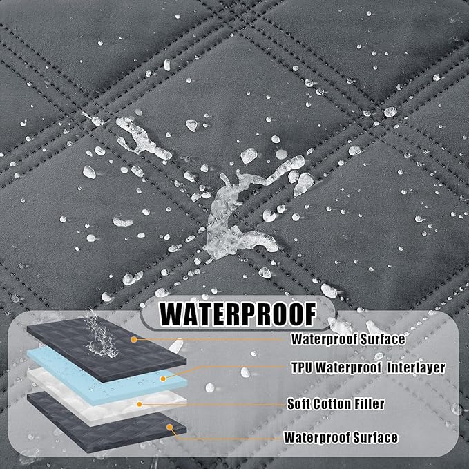 Smiry Waterproof Dog Bed Cover Blanket 30x70, Soft Reversible Pet Blanket, Washable Leakproof Cats Dogs Couch Cover for Sofa, Couch, Furniture, Lattice, Dark Grey/Dark Grey