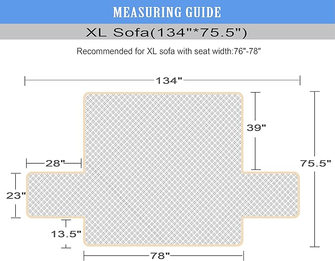 Ameritex Couch Sofa Slipcover 100% Waterproof Nonslip Quilted Furniture Protector Slipcover for Dogs, Children, Pets Sofa Slipcover Machine Washable (Blue, 78")