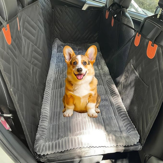 XINYI Dog Car Seat Cover for Back Seat, Dog Bed for Car, Non-Slip Sofa and Travel Pet Mat, Soft and Comfortable, Easy to Clean(Gray, 27.6" X 59.1")