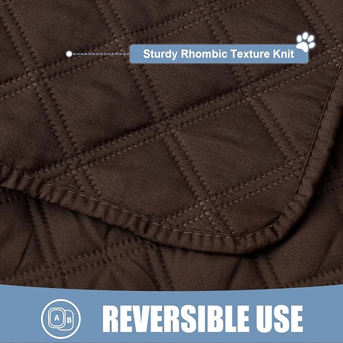 Smiry Waterproof Dog Bed Cover Pet Blanket, Soft Washable Dog Blanket for Furniture Bed Couch Sofa Reversible, Checkered (30"x53", Chocolate/Chocolate)