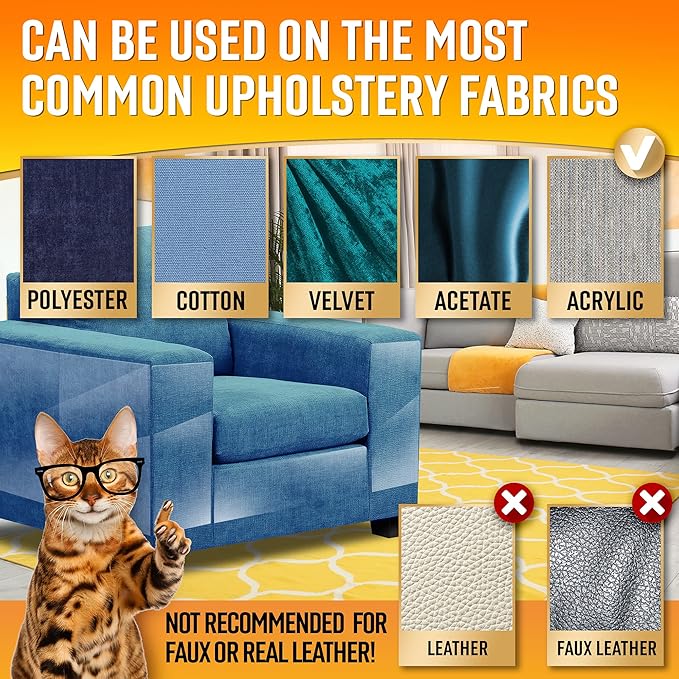 Heavy Duty Cat Scratch Deterrent Furniture Protectors for Sofa, Doors, Clear Couch Protectors from Cats Scratching, Anti Cat Scratch Tape Guards (Transparent, 10 Sheets 17x12)