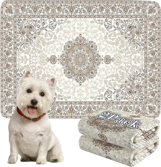 Dogcator Washable Pee Pads for Dogs, 2 Pack Reusable Puppy Training Pads. 36''x48'' Super Absorbent Dog Rugs, Non-Slip and Leakproof Pee Mat for Dogs, Whelping Pads for Crates and Floors