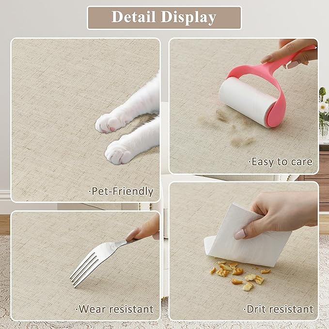 SPWIY Couch Arm Covers Linen Chair Arm Covers 2 Pieces Washable Recliner Armrest Cover for Pets Stain Resistant & Anti-Scratch Furniture Protector for Sofa, Beige, 20" W x 24" L