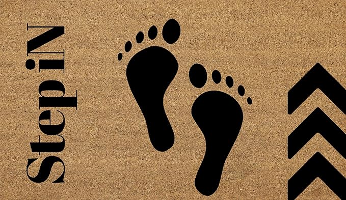 COCONIQ Coir Door Mats 17" X 30", Non-Slip Sturdy, PVC Backed Heavy Duty, Easy to Clean, Ideal for Door Entrance, Patio, Porch, Backyard, Garages, Step-in Footprints