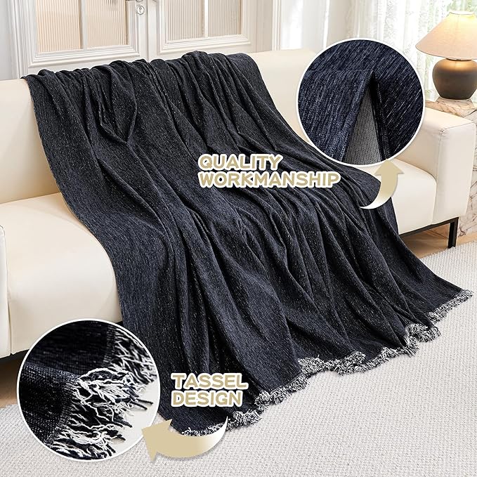 MYSKY HOME Oversized Couch Cover Sofa Covers Couch Covers for 3 Cushion Couch Sofa Pet Friendly L Shaped Couch Cover Sectional Couch Cover Non Slip Furniture Protector for Kids, 91"x150", Navy Blue
