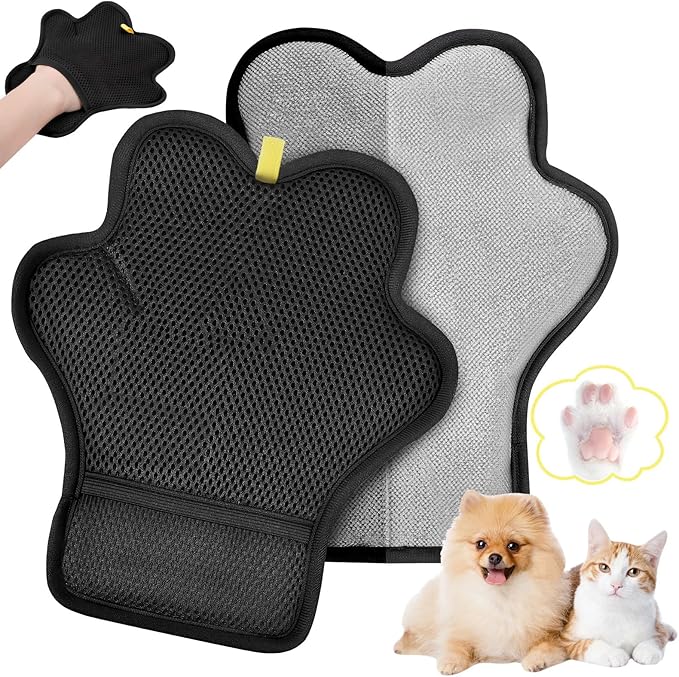 Pet Hair Removal Glove for Cats and Dogs,Upgrade Reusable Electrostatic Magic Brush Pet Hair Removal Grooming Gloves Tool for Furniture, Bed Sheets,Couch,Clothes,Carpet,Car Seat