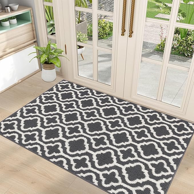 HEBE Indoor Door Mat 32"x48" Non Slip Front Door Welcome Mats Washable Shoe Mats Dirt Trapper for Entryway Low Profile Kitchen Carpet for Entrance Hallways Entrance Mat for Dogs