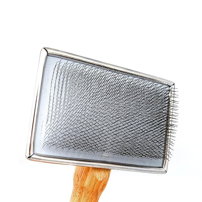 Claw Claws Pet Slicker Brush for Large Dogs, Wooden Handle with Stainless Steel Soft Pins, Gently Remove Tangled, Loose Undercoat and Mats Hair, Pet Grooming Brush Tool (8"), Wool Needle Felting Brush