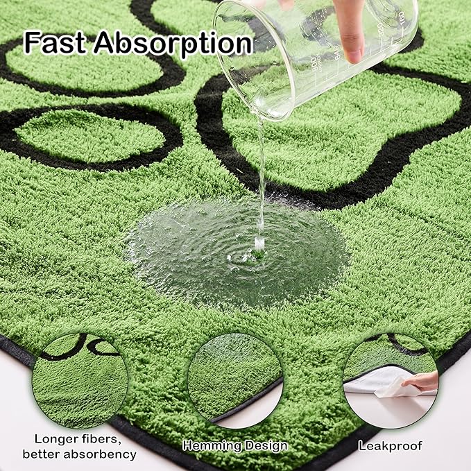 Qeils Reusable Dog Pee Pads, 6 Pack Super Absorbent & Leakproof Washable Puppy Pads with Soft Green Top Layer, for Potty Training, Crates, Couch, Car Seats & Pet Beds, 30"x 34"
