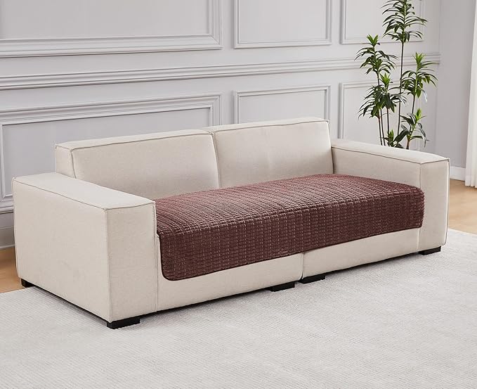 Meider Dog Bed Cover Couch Cover for Pets, 33x82 inch Anti-Slip Washable Couch Pads for 3 Cushions Sofa Furniture Protector (Reddish Coffee)