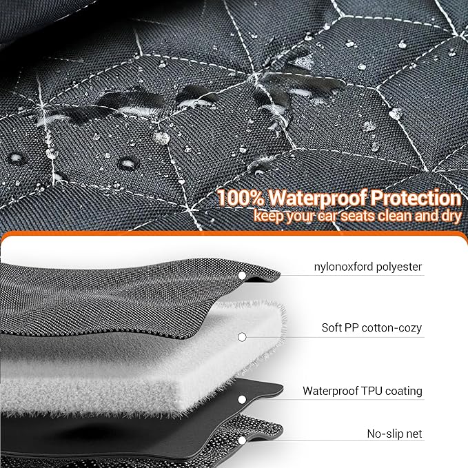 Dog Car Seat Covers for SUVs, Waterproof Dog Seat Cover for Back Seat Heavy Duty Nonslip Bench Seat Covers Protector for Rav4/Honda/Subaru/Mazda CX5/Hyundai Tuscon Car seat Covers for Suvs