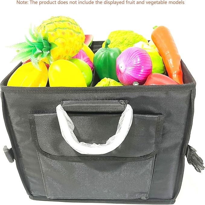 Trunk Organizer With Lid,Small,Black 28L,For SUV Car Truck,Collapsible Waterproof Oxford Fabric,Portable Multipurpose sorting,2-Compartments with Aluminium Alloy Handle