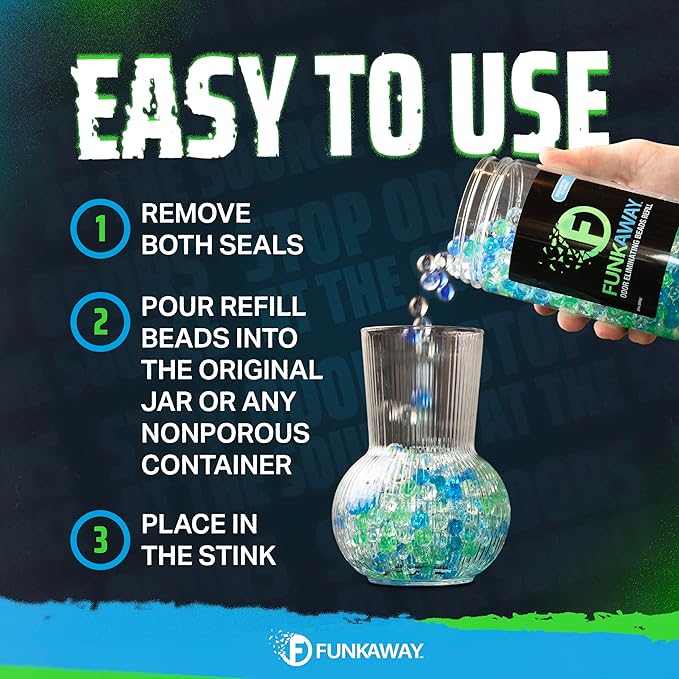 FunkAway Odor Eliminating Beads Refill, 24oz