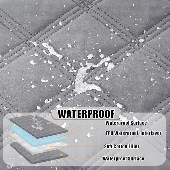 Smiry Waterproof Dog Bed Cover Blanket 40x50, Soft Reversible Pet Blanket, Washable Leakproof Cats Dogs Couch Cover for Sofa, Couch, Furniture, Lattice, Grey/Grey