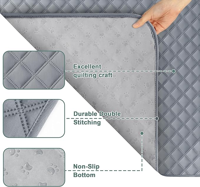 Eterish Reusable Washable Pee Pads for Dogs Extra Large 47'' x 47'' 2 Pack, Absorbent Pet Puppy Dog Training Pads Non-Slip, Waterproof Whelping Potty Pads for Dogs Leak-Proof