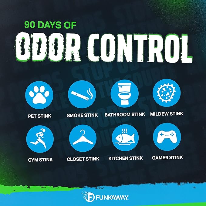 FunkAway Odor Eliminating Beads, 12 oz., 6 Pack, Supercharged Odor Absorbing Beads for the House, Car or Gym, Eliminate Smoke, Pet and Bathroom Odors for Long-Lasting Results