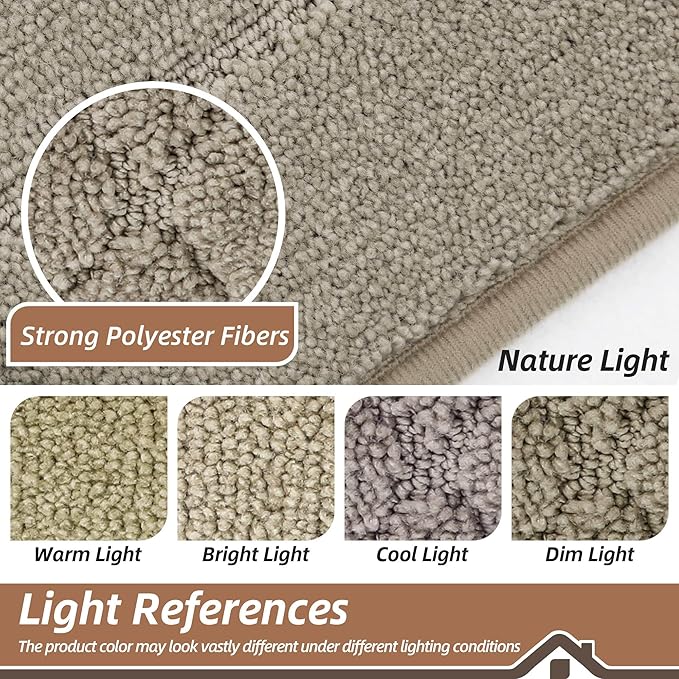 BEQHAUSE Dirt Trapper Door Mat 32" x 48", Doormat Non-Slip Entryway Rugs Washable, Dog Door Mat Stain Resistant and Absorbent Welcome Floor Mat for Front Back Door, Mud Wet Shoes & Paws, Beige