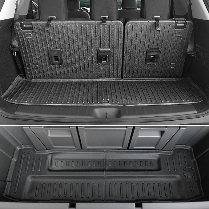 Cargo Mat for 2022-2025 Nissan Pathfinder 7/8 Passenger Accessories, Full Coverage All Weather TPE Protector Cargo Mat with Backrest Mat Trunk Mat Cargo Liner for Nissan Pathfinder Accessories