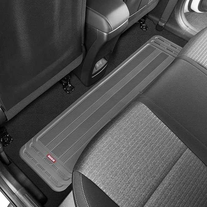 Motor Trend Heavy Duty Rear Back Seat Floor Mats 2nd or 3rd Row Floor Mat for Car, SUV & Van - All Weather SUV Gray Runner Rubber Mat - Floor Runner Back Row Floor Mat Interior Accessories 57x15