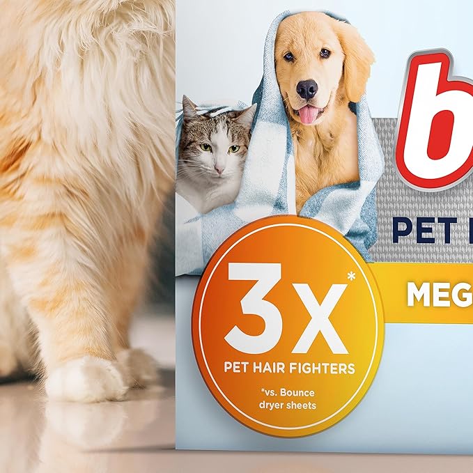 Bounce Pet Hair and Lint Guard Dryer Sheets | Unscented | 130 Count, Pack of 3