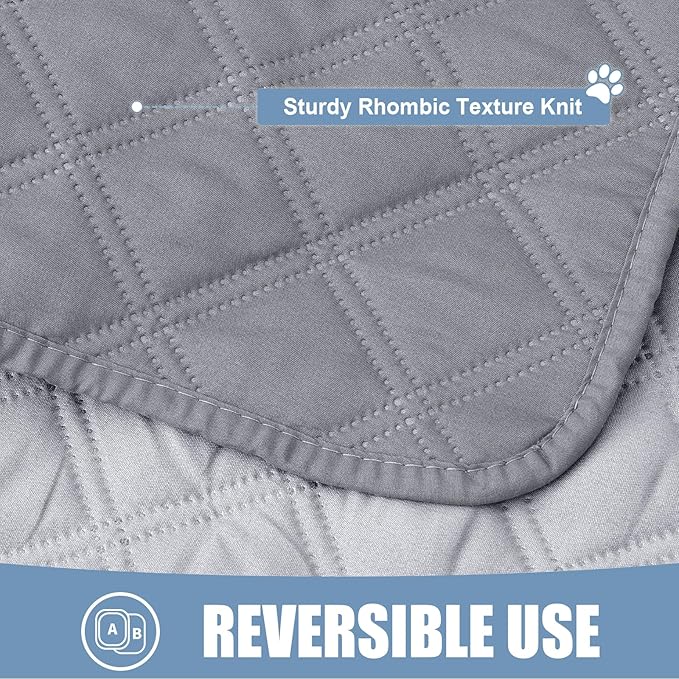 Smiry Waterproof Dog Bed Cover Pet Blanket, Soft Washable Dog Blanket for Furniture Bed Couch Sofa Reversible, Checkered (40"x50", Grey/Light Grey)