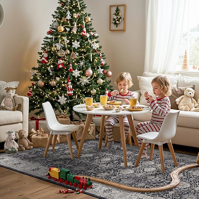 4x10 Washable Hallway Runner Rug: Oriental 10ft Extra Wide Ultra Soft Runners for Living Room Bedroom Stain Resistant Low Pile Carpet for Entryway Ktichen Thin Non Slip Bathroom Floor Mat(Black,4x10)