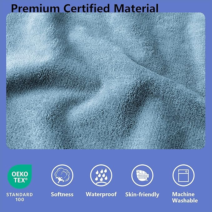 Tuffeel Waterproof Blanket for Couch, Leak Proof Dog Bed Blankets Reversible, Pet Throw Sofa Furniture Protector Machine Washable-52 x82,Navy Blue+Stone Blue