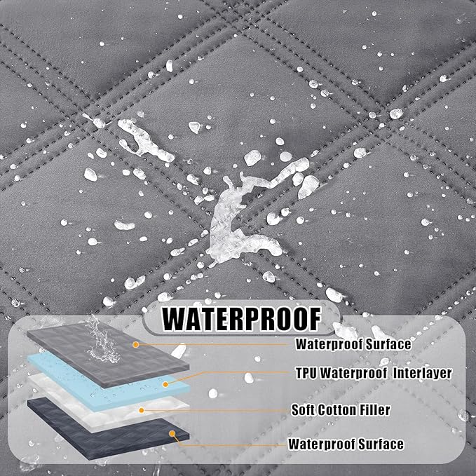 Smiry Waterproof Dog Bed Cover Blanket 30x70, Soft Reversible Pet Blanket, Washable Leakproof Cats Dogs Couch Cover for Sofa, Couch, Furniture, Lattice, Grey/Dark Grey (Pack of 2)