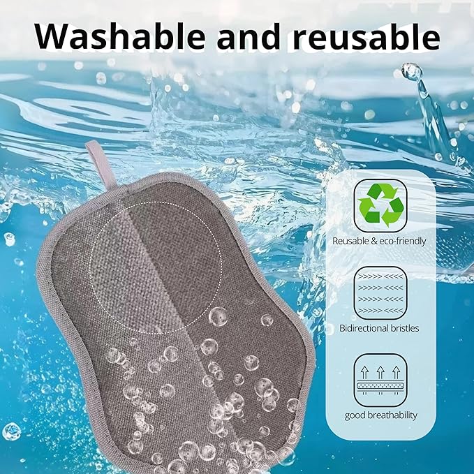 2025 Upgrade Electrostatic Pet Hair Removal Glove, A Reusable Pet Hair Remover Tool for Cats, Dogs, Clothing, Couches, Carpets(Gray Glove, Dog Keychain)
