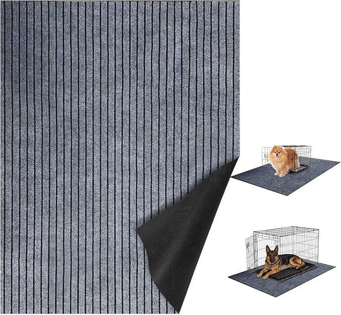 60 * 74 * 0.23inch Dog Crate Floor Protector Mat Waterproof Dog Playpen Mat Non Slip Kennel Mats Reusable Puppy Pad Liner for Whelping Training Pet Mats for Cage, Crate,Floor Protection