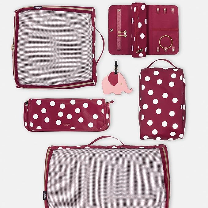 kate spade new york Hair Styling Tools Organizer, Compact Hairstylist Travel Bag (Julie Dot)