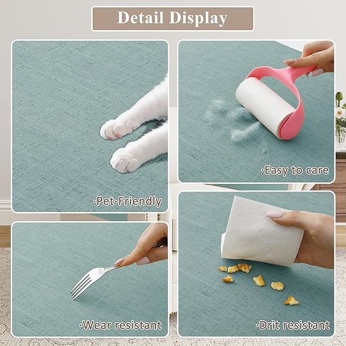 SPWIY Couch Arm Covers Linen Chair Arm Covers Stain Resistant & Anti-Scratch Furniture Protector for Sofa Washable Recliner Armrest Cover for Pets, Light Blue, 2 Pcs, 20" W x 24" L