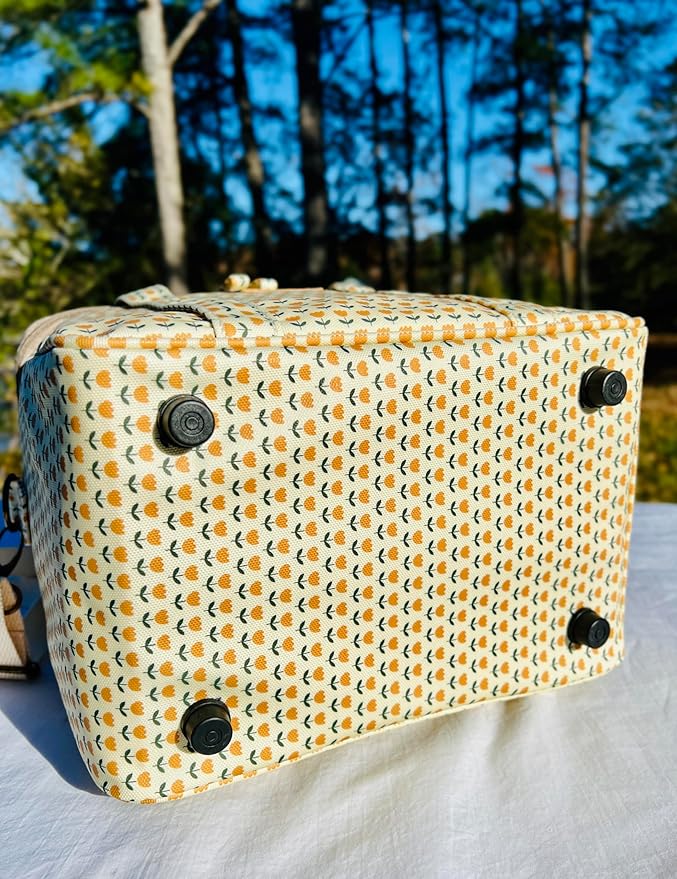 Kwang Min Insulated Insulated Cooler Bag,Reusable Large Lunch Bag for Women, Great for Outdoors,Camping,Party,Premium Quality,Adjustable Strap,Foldable