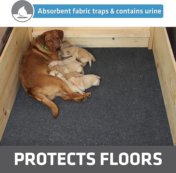 Drymate Whelping Box Liner Mat, Machine Washable, Super Absorbent, Waterproof, Quick Dry, Slip-Resistant, Reusable Dog Puppy Pee Pads for Training, Housebreaking, Incontinence, Crate (USA Made)(48x50)