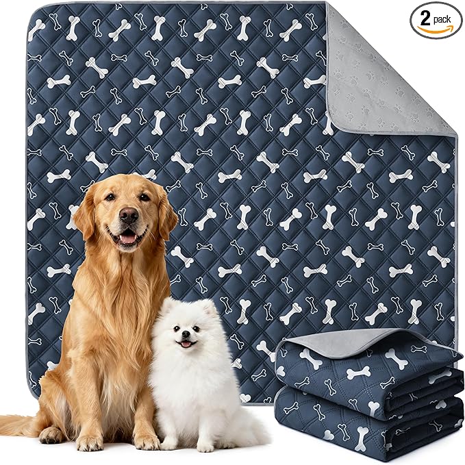 Eterish Reusable Washable Pee Pads for Dogs Large/Extra Large 36'' x 41'' 2 Pack, Absorbent Pet Puppy Dog Training Pads Non-Slip, Waterproof Whelping Potty Pads for Dogs Leak-Proof