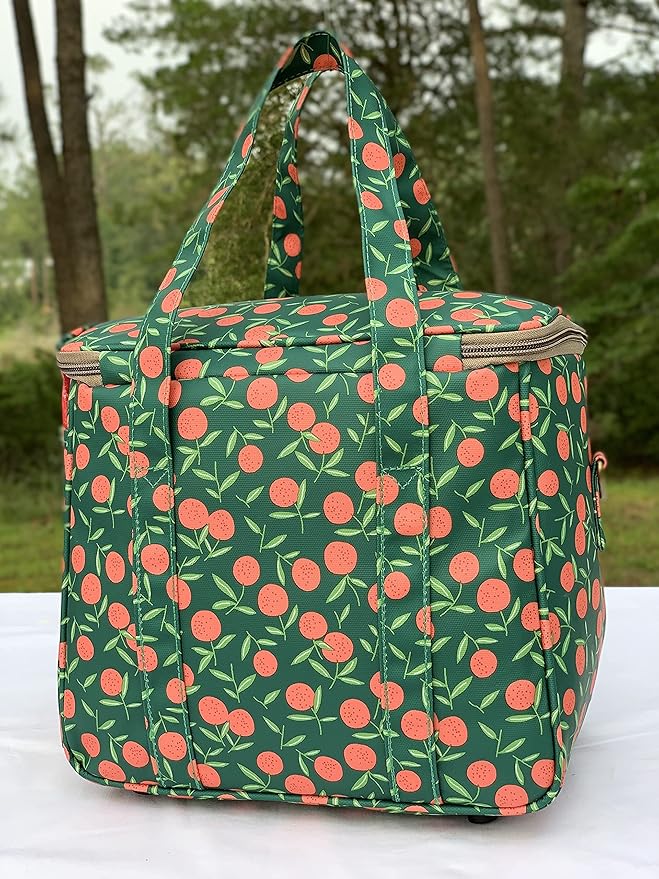 Kwang Min Insulated Insulated Cooler Bag,Reusable Large Lunch Bag for Women, Great for Outdoors,Camping,Party,Premium Quality,Adjustable Strap,Foldable
