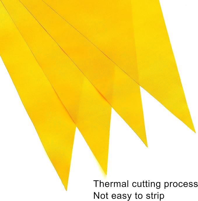 100 Feet Yellow Pennant Banners Flags String Hanging Triangle Bunting Flags,Party Decorations for Grand Opening,Kids Birthday,Carnival,60 PCS