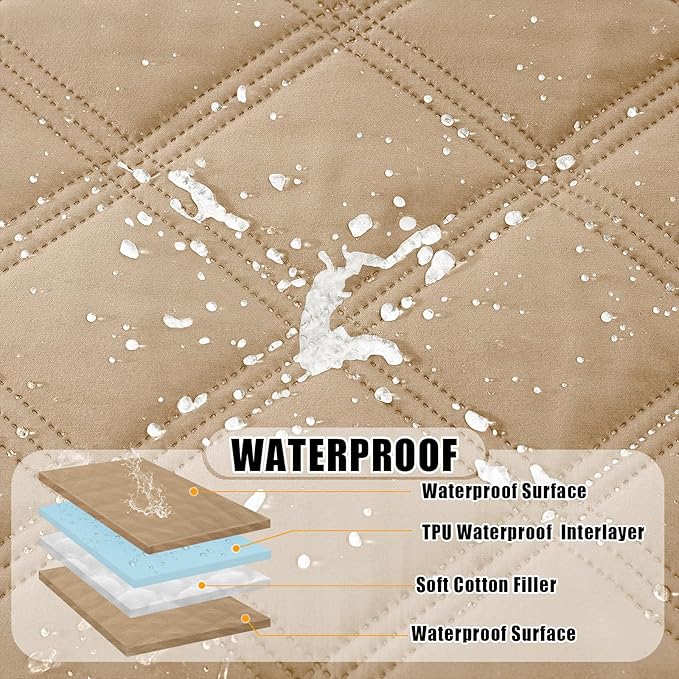 Smiry Waterproof Dog Bed Cover Blanket 40x80, Soft Reversible Pet Blanket, Washable Leakproof Cats Dogs Couch Cover for Sofa, Couch, Furniture, Lattice, Camel/Camel