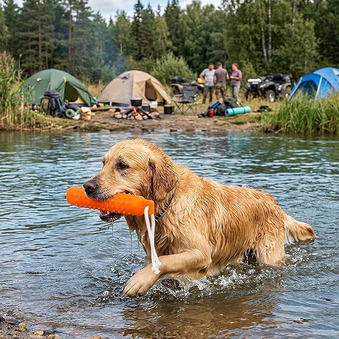 Dog Float Toy - Interactive Training Bumper & Fetching Retrieving Dog Water Toys Dummy Outdoor - Lightweight for Float on the Water Pool Fetch Rope Dog Toys for Small, Medium, Large Dogs