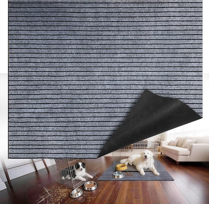 60 * 74 * 0.23inch Dog Crate Floor Protector Mat Waterproof Dog Playpen Mat Non Slip Kennel Mats Reusable Puppy Pad Liner for Whelping Training Pet Mats for Cage, Crate,Floor Protection